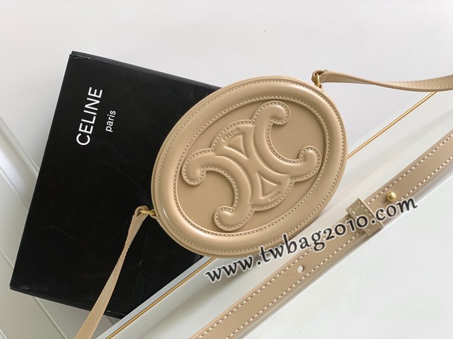 Celine專櫃2023新款小月餅包 賽琳小號光滑牛皮革斜挎橢圓形月餅包 sldj2356